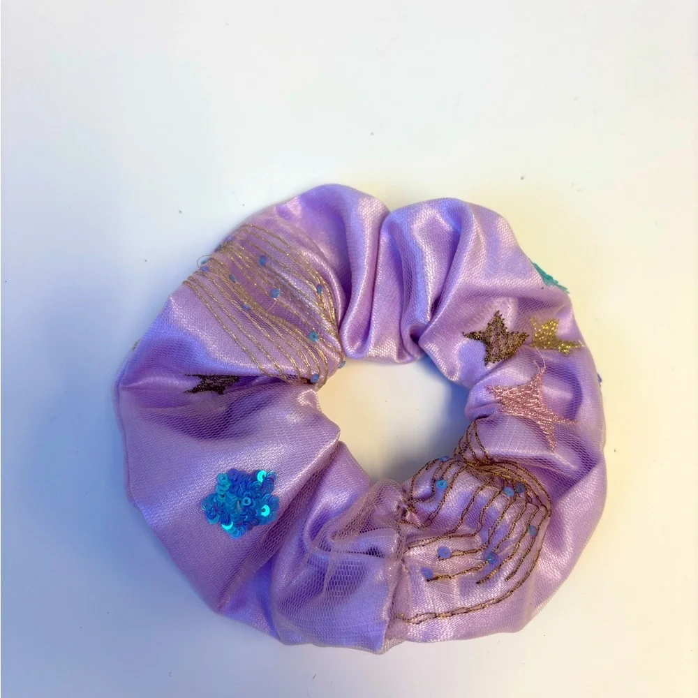 Purple Scrunchie with Sequin Accents sku 1011 - Picture 1 of 5